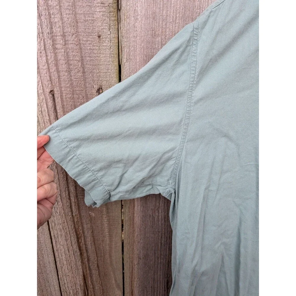 Vintage 80s Banana Republic Shirt Short Sleeve Medium Cotton Green Zimbabwe